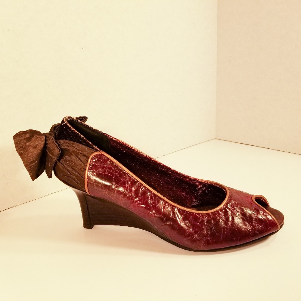 Kenzie ✦ Blink Velvet Leather Bow Pumps Sz 8